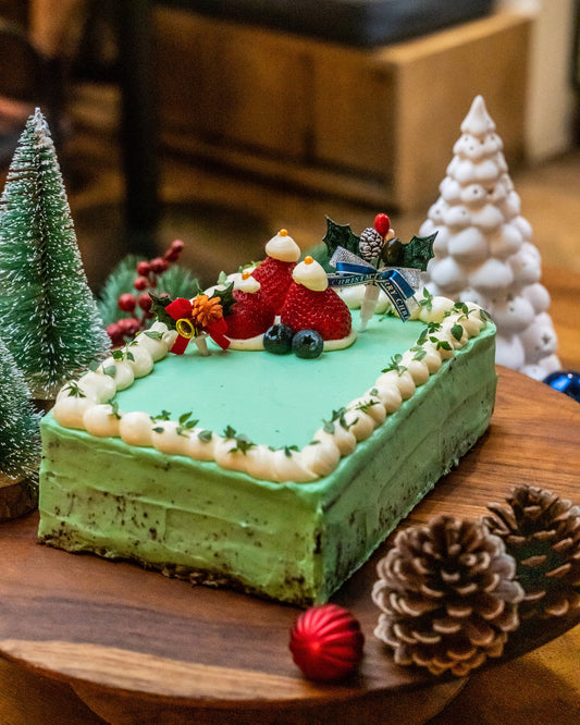 Christmas sake log cake