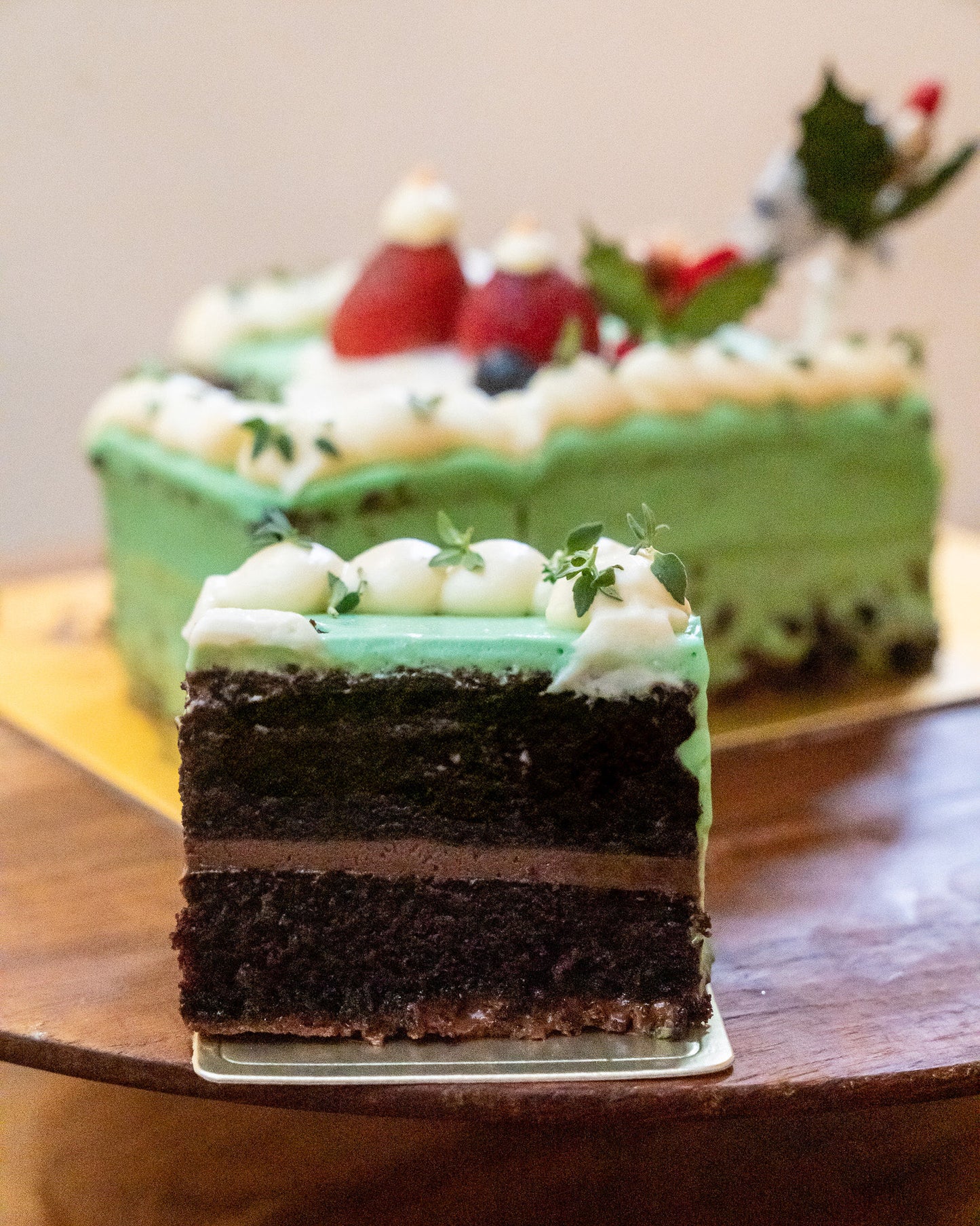 Christmas non alcoholic log cake